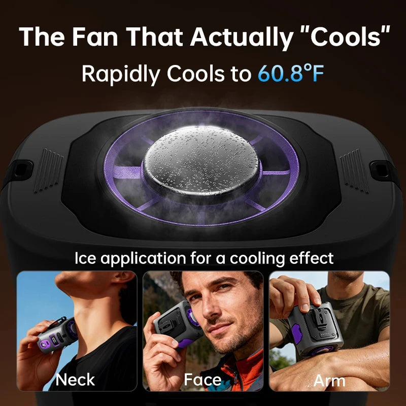 2026 New Waist Clip Fan Semiconductor Cooling Mini Personal Air Conditioner Portable Wearable Cooling Fan Hands-Free Outdoor