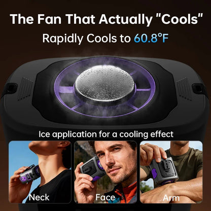 2026 New Waist Clip Fan Semiconductor Cooling Mini Personal Air Conditioner Portable Wearable Cooling Fan Hands-Free Outdoor