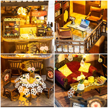 DIY Wooden Miniature Doll House 3D Puzzle Assembly Building Toys Kits Small Room Dollhouses Wooden Toys For Xmas Gifts