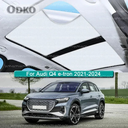 Roof Sunshade Fit For Audi Q4 e-tron 2021-2023 2024 Car Electrostatic Adsorption Sunroof Sunshade Skylight Blind Shading Sticker