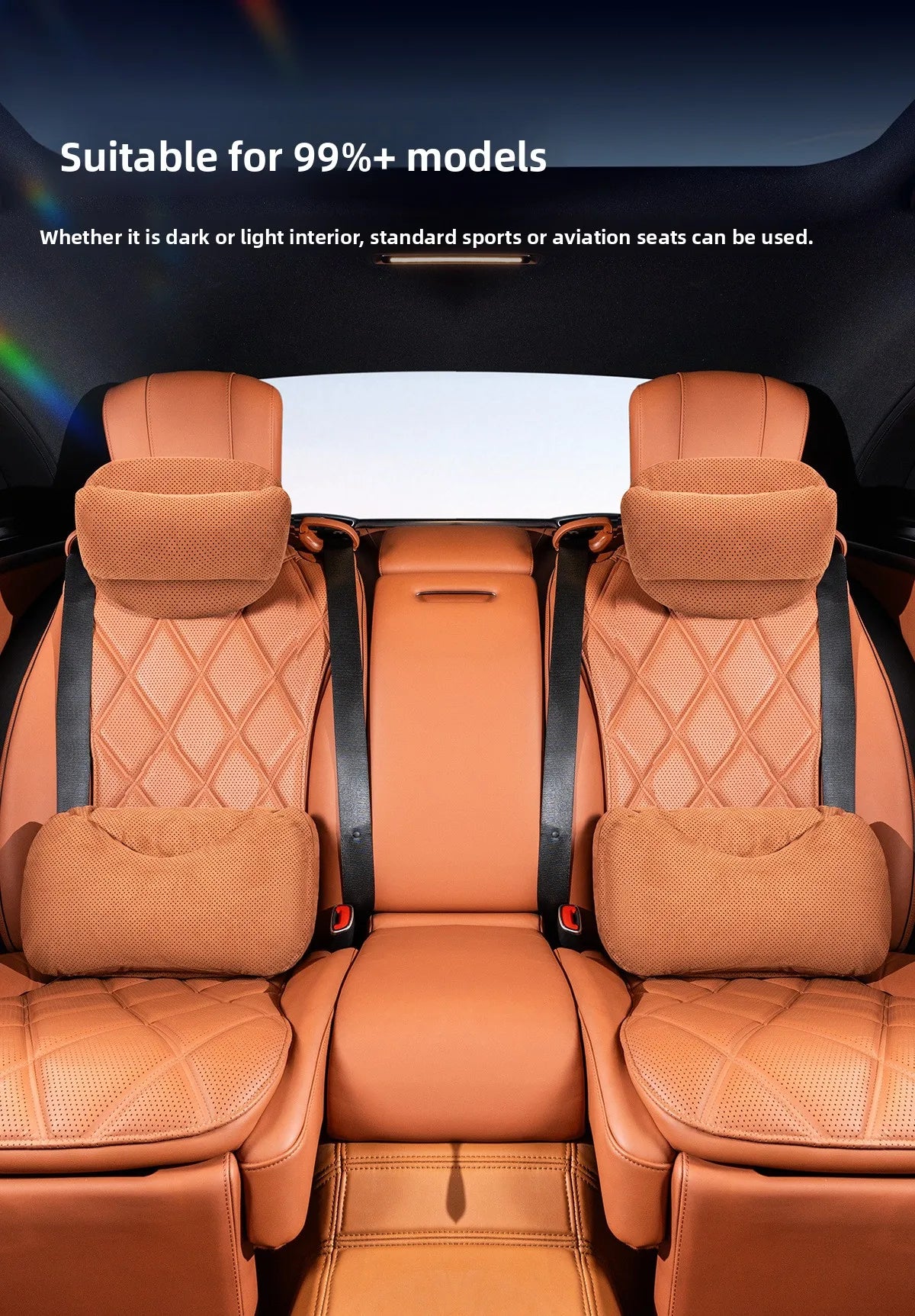 High Quality Universal SUV Car Headrest Cushion Car Seat Neck Pillow High-grade Leather Breathable Lumbar Support Car Pillow