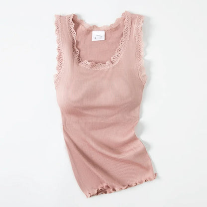 Birdtree, 70% Real Silk 30% Cotton Tank Top, with Bra Padding Knitted Vest, Woman Sleeveless Basics Slim Casual Tops T62221JF