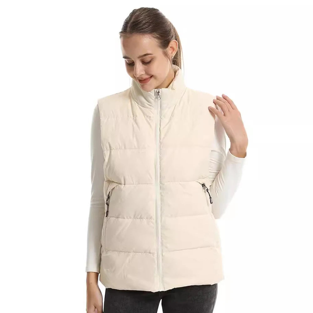 15 Areas Heated Vest Men Women Down Heated Jacket Intelligent USB Electric Heating Thermal Heated Vest Winter Casual Warm Coat