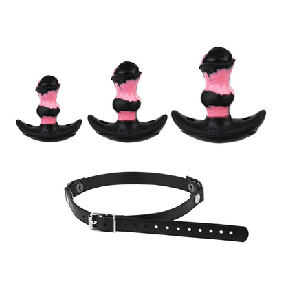 YOCY Mouth Gag Horse Dildo 10 Modes Bullet Vibrator Adjustable Leather Strap Sex Toy For Couple Game Bondage