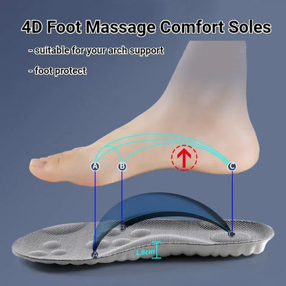 Upgrade Massage Sports Insoles Super Soft PU Insole for Feet Running Baskets Shoe Inserts Soles Arch Support Orthopedic Cushion