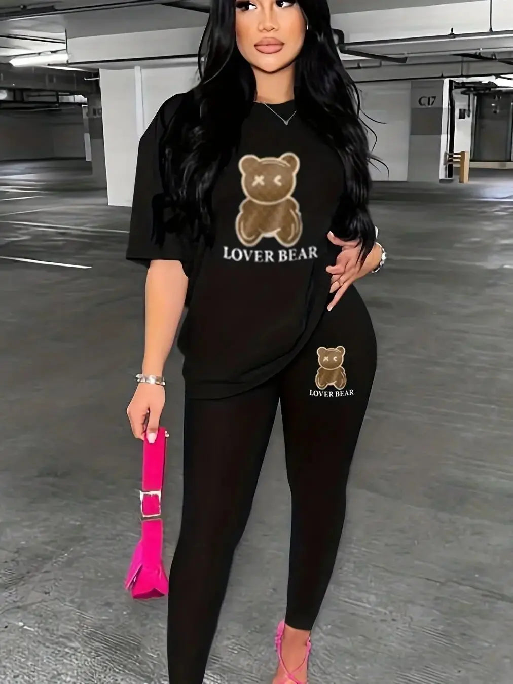 Autumn Winter Black Sweater Set Women's Loose Fit