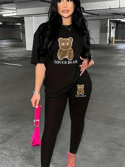 Autumn Winter Black Sweater Set Women's Loose Fit