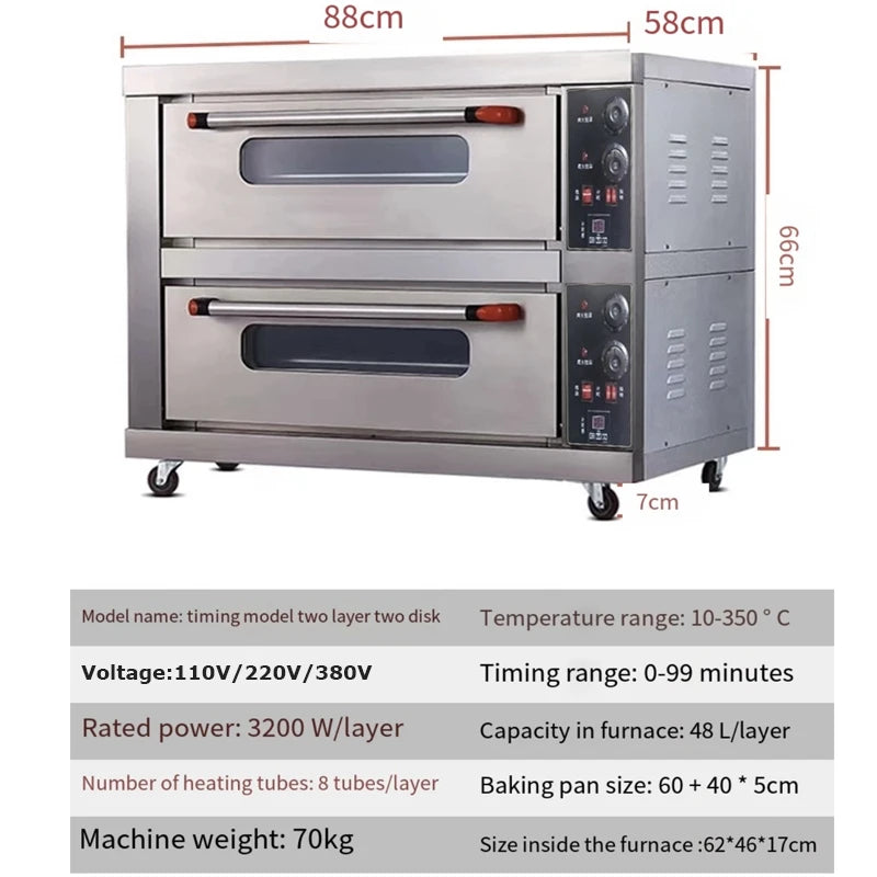 Oven Electric Commercial One Layer Plate Cake Bread Pizza Scones Large Capacity Baking Household Furnace