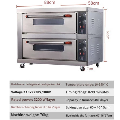 Oven Electric Commercial One Layer Plate Cake Bread Pizza Scones Large Capacity Baking Household Furnace