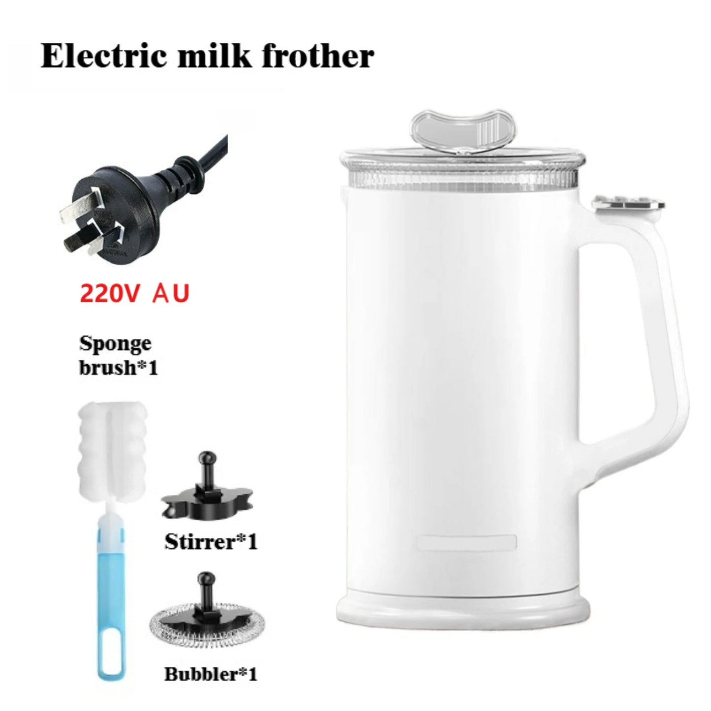 4-in-1 110V/220V Milk Frother Home Coffee Latte Maker Hot Cold Beverages  Dual Function Stainless Steel Electric Milk Frother