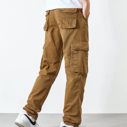 Mens Casual Pants Cotton Cargo Pants Sports Wear Khaki Black Classic Outdoor Trousers Regular Fit Y2K Clothings Male Sweatpants