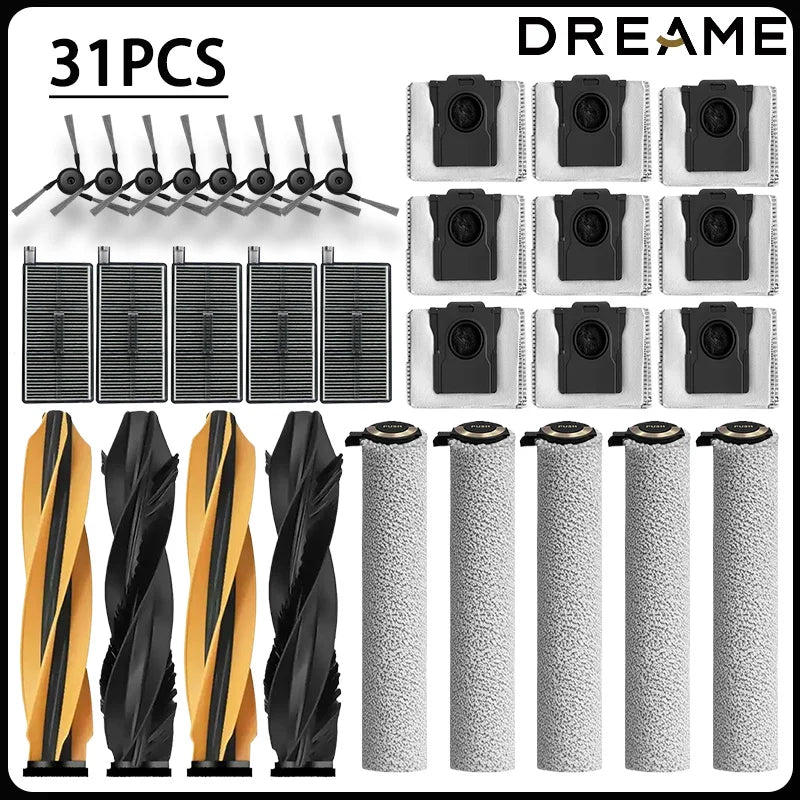 Dreame Aqua 10 roller/Aqua 10 Pro roller/Aqua 10 Ultra roller accessories:main brush,side brush,filter,dust collection bag