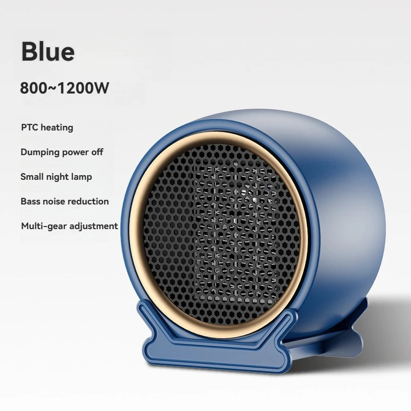1200W Desktop Space Heater, PTC Fast Heating with 2-Speed Settings, Portable Electric Warm Air Blower for Home