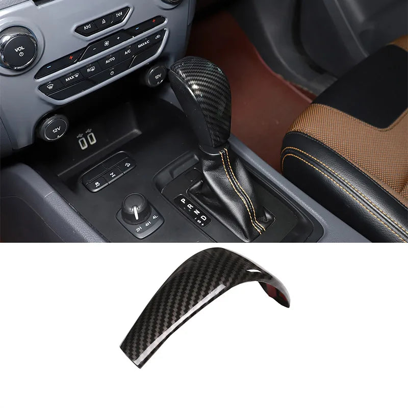 ABS Carbon Fiber For Ford Ranger Wildtrak 2015-2021 Car Center Control Shift Panel Steering Wheel Glass Lift Frame Sticker