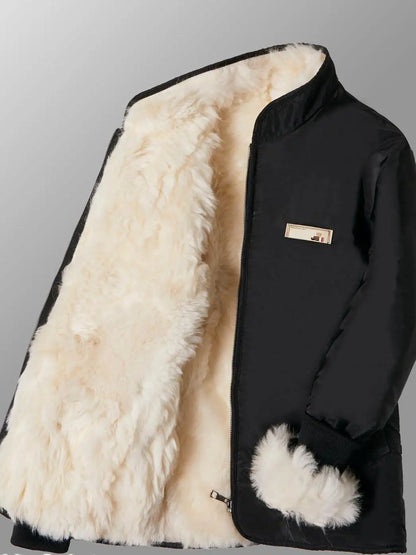 Thickened Sheepskin Leather Fur Integrated Stand Collar Warm Outerwear Coat for Men Mid-Aged And Elderly Autumn Winter Top