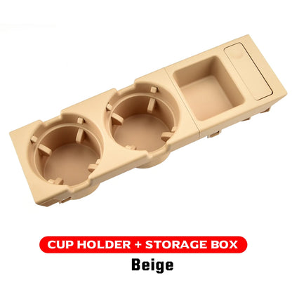 New Double Hole Car Styling Front Center Console Storage Box Coin + Cup Holder For BMW E46 Series 1999-2006 51168217953