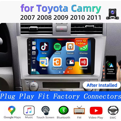 9" Android 14 Car Radio Multimedia Video Player 2 Din For Toyota Camry 2006 2007 2008 2009 2010 2011 GPS Navi Head Unit Carplay