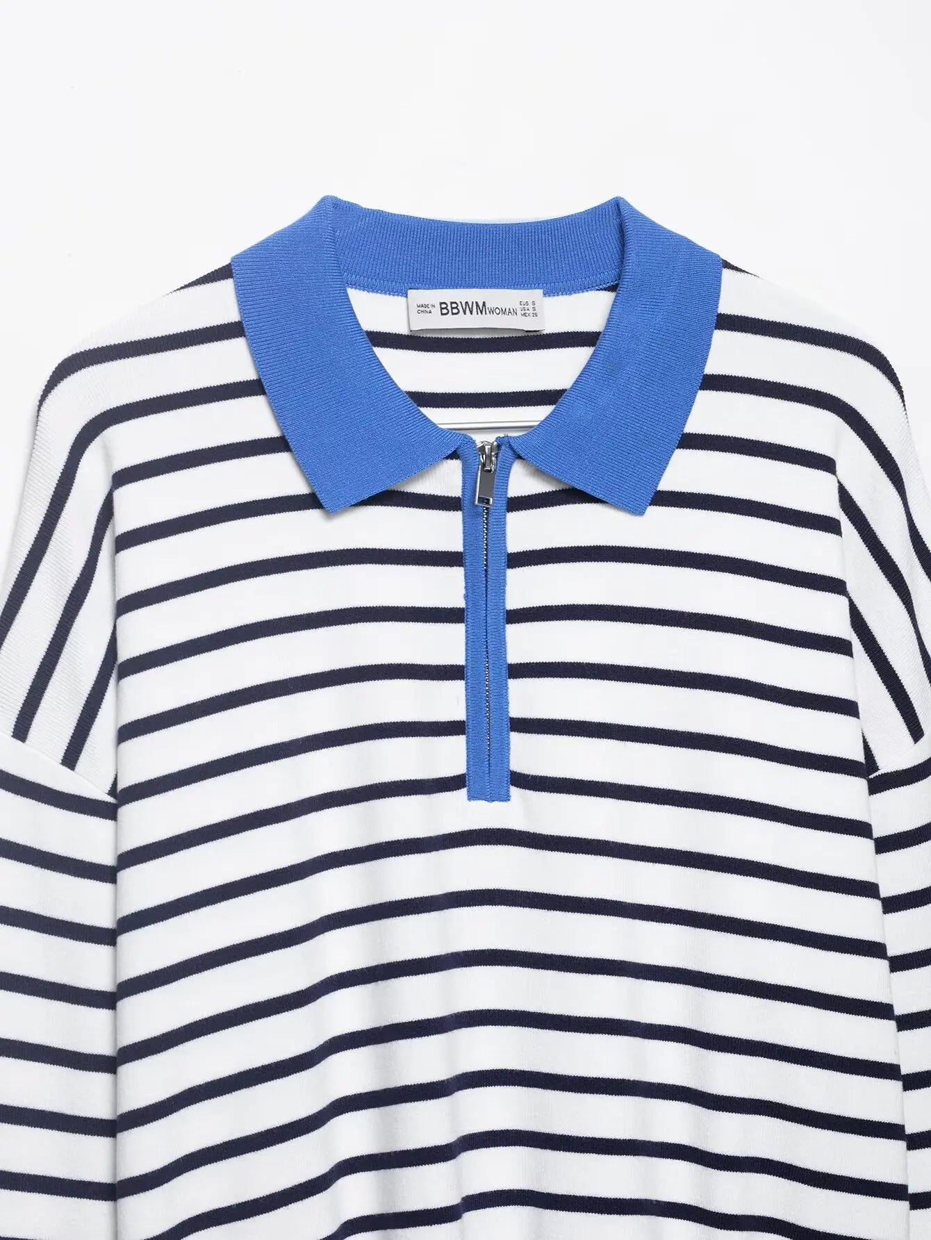 Spring Summer New Women's Knitted Stripe  Shirt Versatile ZR Style Fashion Classic Business Casual Long Sleeve Polyester