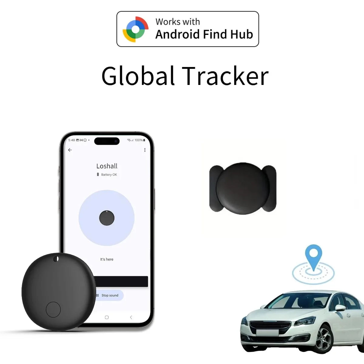 Smart Tag for Android Google Find My Tracker Kits with Strong Magnetic Suction Silicone Shell Anti-loss for Car,Elderly Kids