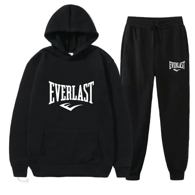 Autumn and Winter Fashion Men's Fitness Jogging Wear Casual Sportswear Suit Hooded Jumper Hoodie + Trousers Two-piece Set
