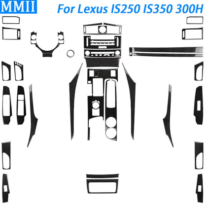 For Lexus IS250 IS350 300H 2013-2019 Carbon Fiber Gear Shift Air Outlet CD AC Window Lift Set Car Interior Accessories Sticker