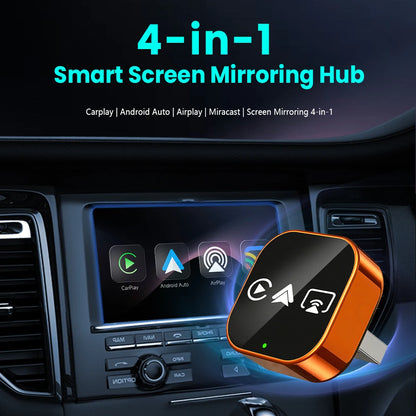 2026 4in1 New Upgrade Carplay Adapter Wireless Android Auto Mirror Link Smart MiNi AI Box USB Plug and Play Auto Connect WiFi