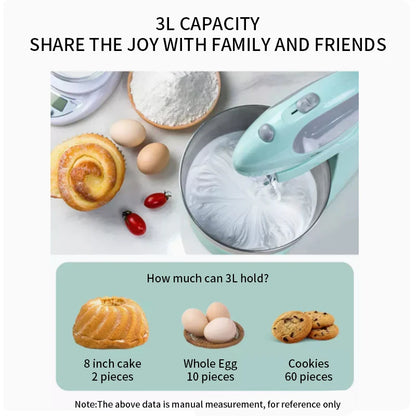 2026 Electric Egg Beater Desktop High Power Hand-Held Stirring for Baking And Whipped Cream Household Kitchen Appliance