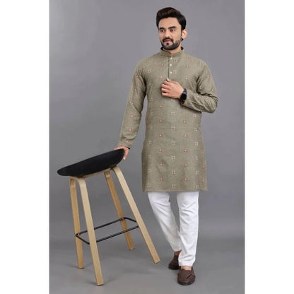 2025 Men Digital Printed Kurta Vardha Regular Fit Mandarin Collar Long Suitable All Occasions Such Wedding Hari Raya Summer