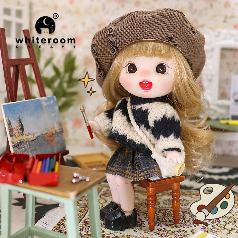 Ob11 Bjd Doll Dolls For Girl 14cm Halloween Collectible Limited Edition Dress Bloody Makeup Cute Christmas Gift Pig Boy Magician