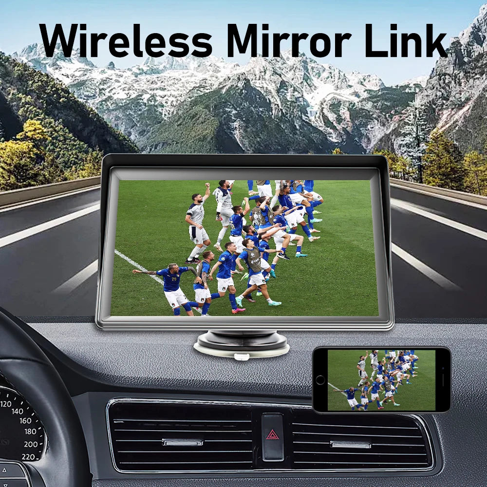 7" / 9" Portable Wireless Carplay Android Auto Car Radio Multimedia Player IPS Touch Screen AUX USB Bluetooth Mirror Link AHD