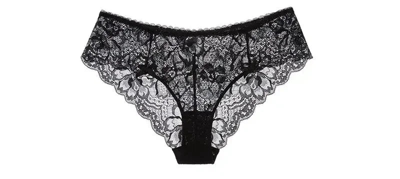 BANERDANNI French Lace Bralette Set Breathable Non-Padded Bra for Petite Sheer Floral Lingerie Wireless Comfort Anti-Gap Design