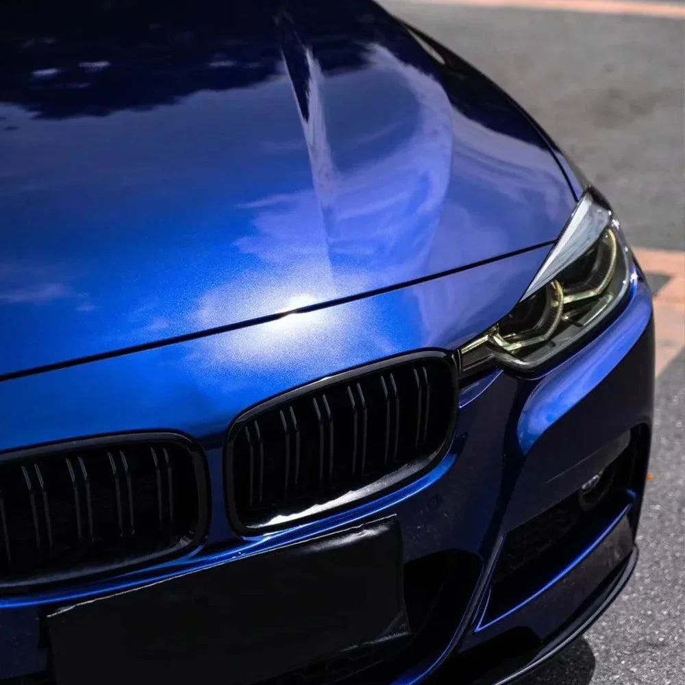 Gentian Blue Metallic Car Sticker Car Wrapping Film PET Sticker Bubble Free Auto Decals Car Accessories Exterior Decoration