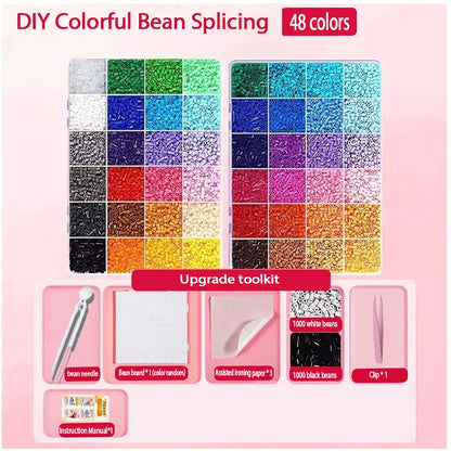 24/48/72/96 Colors Fuse Beads Kit For Kids, 5mm Melty Beads Craft Set With Iron & Accessories, DIY Pixel Art Toys For Creative G