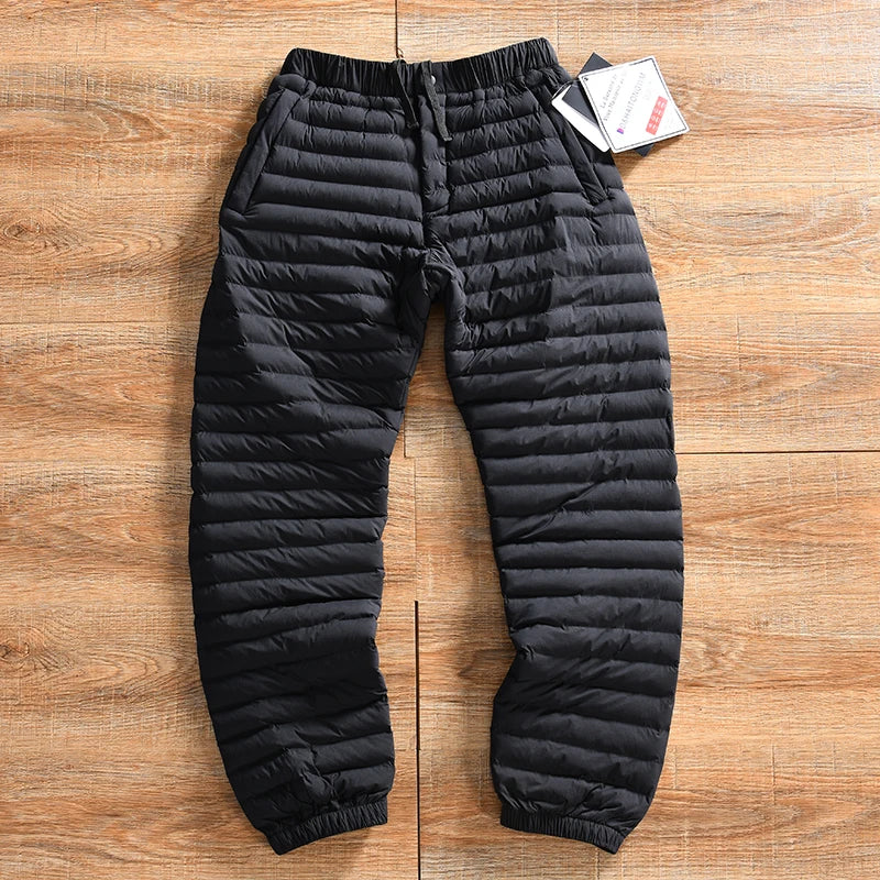 Thickened Winter Cotton Pants for Men Outdoor Sports Warmth Resistant to Cold Long Pants Nylon Fiber Standard Fit Pure Color