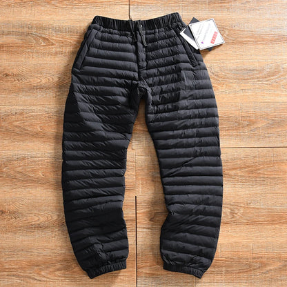 Thickened Winter Cotton Pants for Men Outdoor Sports Warmth Resistant to Cold Long Pants Nylon Fiber Standard Fit Pure Color