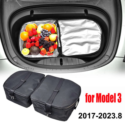 For Tesl Model 3 Y YL Juniper Highland 2025-2020 2026 Frunk Cooler Organizer Insulation Bag Front Trunk Storage Outdoor