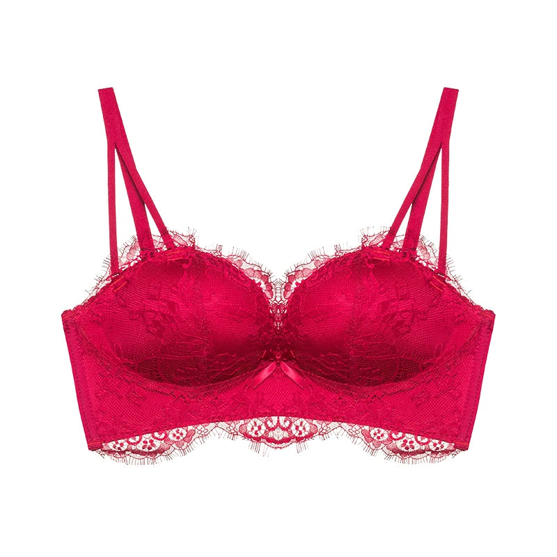 Women’s Victorian French Lace Bra Set, Push Up for Small Breasts with Side Support, Anti Dropping Sexy Lingerie MOYISU Sexy AB