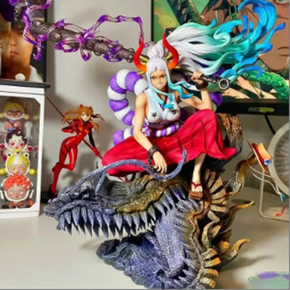 38cm Anime One Piece Yamato Figurine Gk Kaidou Daughter Yamato Action Figures Warring Statue Pvc Collection Model Dolls Boys'toy