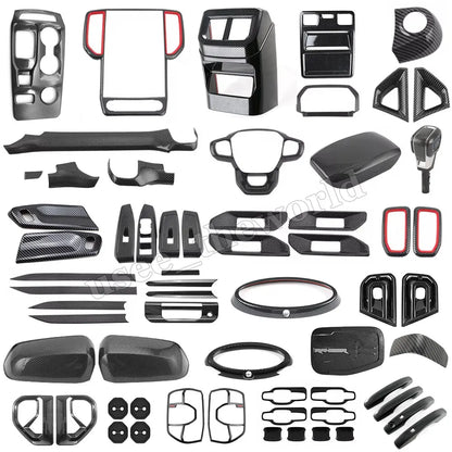 Fit for Ford Ranger 2024 2025 Interior Protection Sticker Carbon Fiber Grain Gear Shift Panel Cover Trim