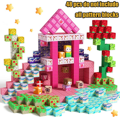 Magnetic Building Blocks New Mine World Magnetic Snow Ice Castle Construction Brick Cube STEM Boy Girl Children Toy Set Gift