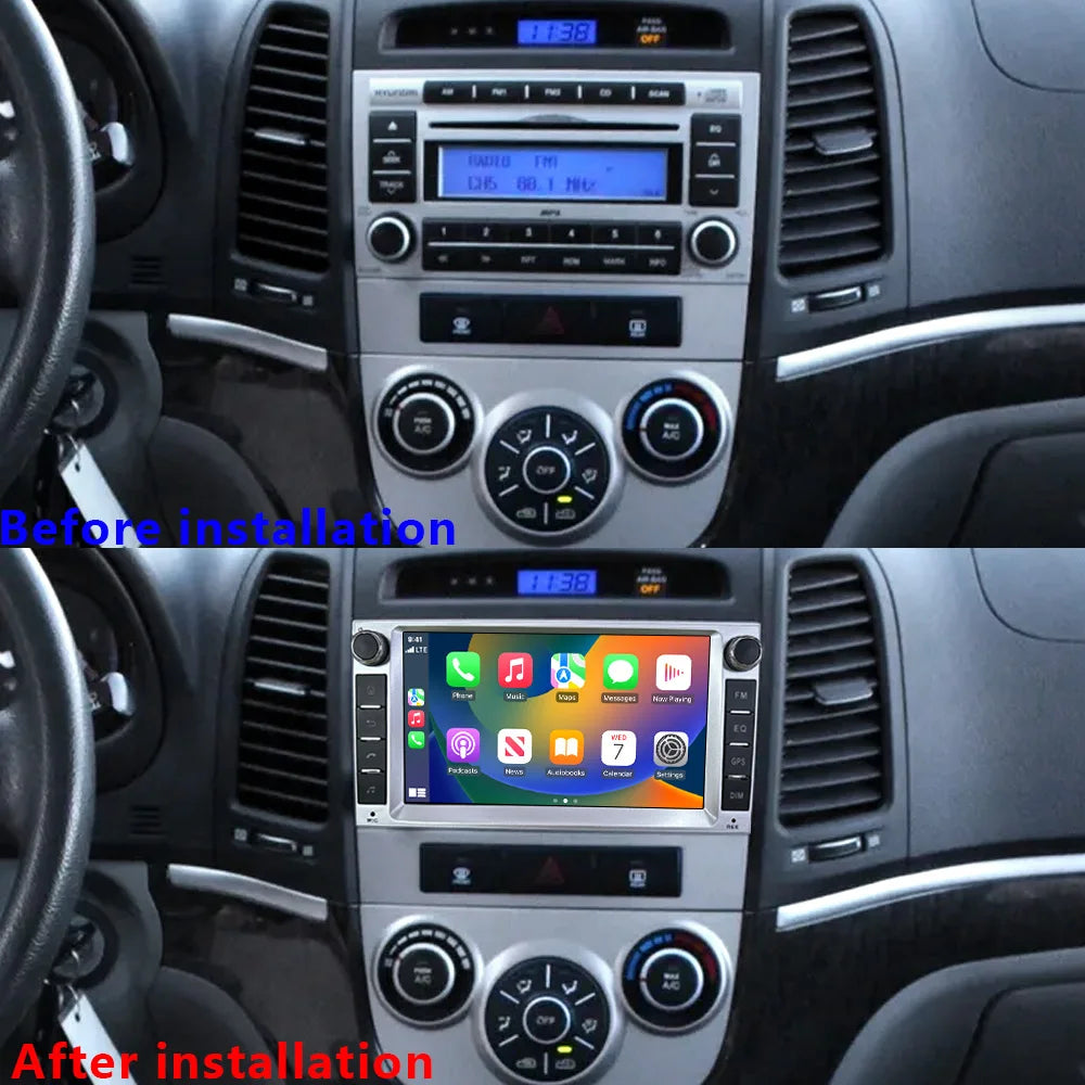 CHSTEK Android 13 Car Radio For Hyundai Santa Fe 2007 2008-2012 Head Unit Carplay Bluetooth WIFI 4G GPS Multimedia Vedio Player