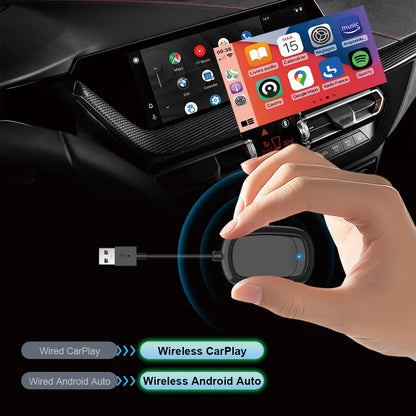 IHeylinkit New 2 In 1 Mini Wireless Carplay Android auto Wireless Adapter Smart connectivity for most vehicle models