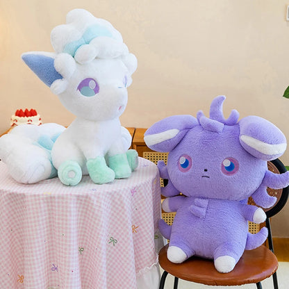 40/80cm Kawaii Espurr Pokemon Plush Toys Alolan Vulpix Doll Cute Large Pokémon Plushie Stuffed Pillow Gift for Kid Birthday Xmas