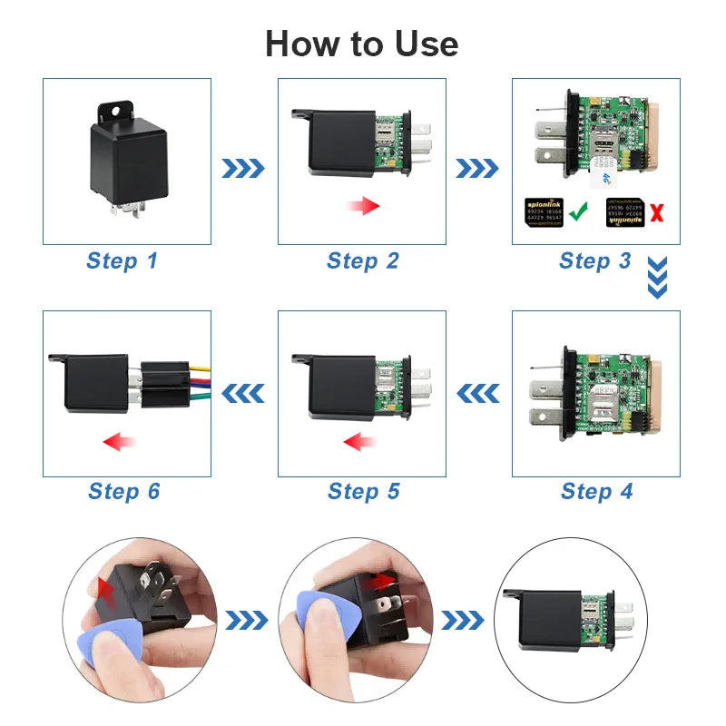 GPS car tracking Device Trackerking DK09 real time Tracking GSM SMS Locator with APP designed like a relay