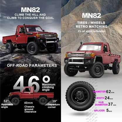 ZWN MN82 MN82PRO MN82S MN82T 1:12 RC Car With LED Lights 2.4G Professional 4WD Remote Control Pickup RC Truck Mode for Kid Gift