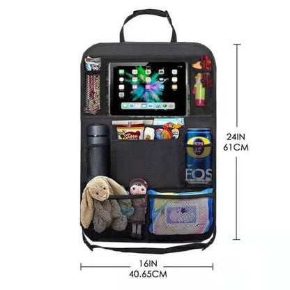 Car Backseat Organizer with Tablet Holder,1PC Kick Mats Back Seat Protector with 9 Storage Pockets Travel Accessories
