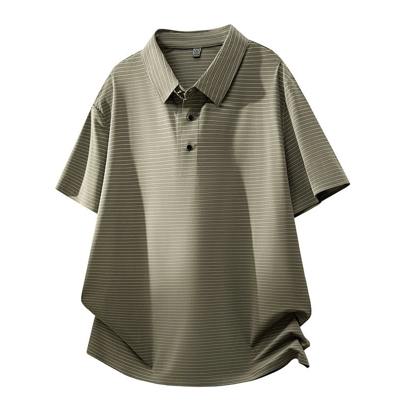 Plus Size Men's Casual Polo Shirt Short Sleeve Golf T-shirt Male High End Luxury Amazingcre Quality Wear Big Large Ice Silk Cool