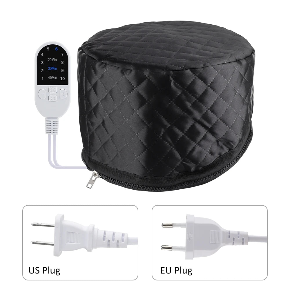 10 Levels Electric Hair Heating Cap Waterproof 3 Timer Hair Steamer Cap Thermal Treatment Hat SPA Nourishing Hair Styling Care