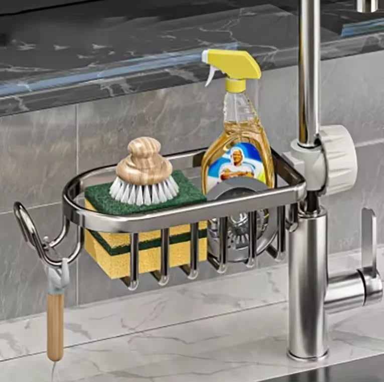 Kitchen Sink Drain Rack Sponge Storage Flexible Faucet Holder Soap Drainer Towel Rack Shelf Organizer Kitchen Accessories