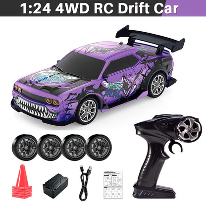 9IMOD RC Drift Car Remote Control Racing Vehicle with Drift Tires LED Headlights 2.4G Rechargeable Battery Indoor Outdoor Toy